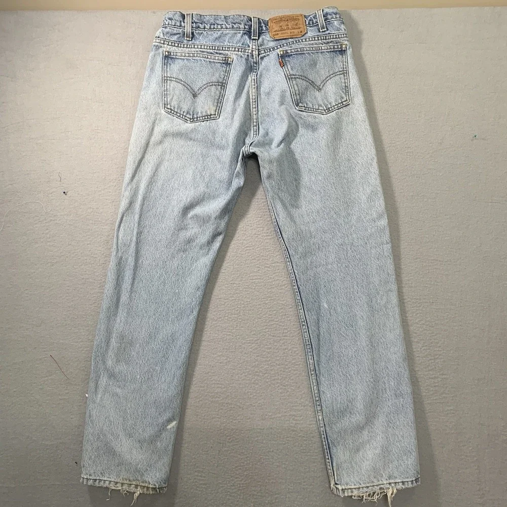 Vtg 80s Levi's 505 Orange Tab Jeans 33x30 Made in USA Faded Distressed